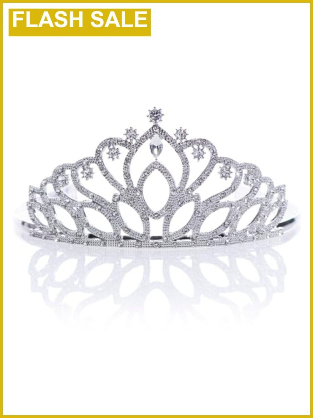 Rhinestone Tiara Crown 2.5 Inch with Molded Combs for Weddings & Proms